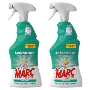 ST MARC Lot de 2 Pistolets Spray D&eacute;sinfectant et Nettoyant Anticalcaire au Vinaigre Blanc 750 ml - Neuf