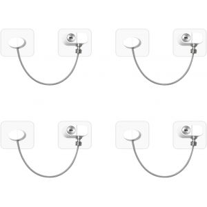 Cheng-4 Pack Serrure Frigo Pour Enfants, R&eacute;frig&eacute;rateur Serrures Avec 4 Cl&eacute;s, Securite Fenetre Enfant Bloque Fenetre S&eacute;curit&eacute; Enfant Placard Tiroirs, Blanc - Neuf