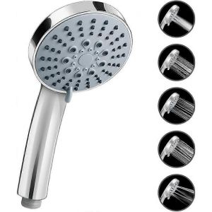 Douchette à main,douche 5 modes de jet,pomme de douche 110 mm,douche douche universelle chrome - Neuf
