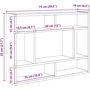 Etag&egrave;re Murale Etag&egrave;re Flottante Etag&egrave;re Suspendue Armoire Murale Salon Salle de S&eacute;jour Maison Int&eacute;rieur Blanc 75x16x55 cm Bois d'Ing&eacute;nierie - Neuf