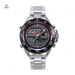 Sport Num&eacute;rique Analogique Montre Hommes M&acirc;le &Eacute;tanche Led Double Mouvement Montre-Bracelet Rouge Aiguilles - Neuf