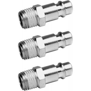Kit de 3 Euro 1/4 mâle conique raccords rapides, Téflon-plaqué pour le raccordement de l'air comprimé et le compresseur de tuyaux - Neuf