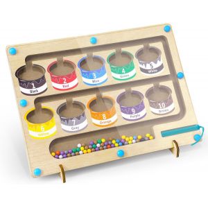 Magnétique Jeu de Labyrinthe pour les Enfants, Magnétique Ville Jeu de Labyrinthe, de l'Apprentissage des Couleurs, Montessori, Jouets en Bois, Moteur de Compétences de l'Enseignement de Cours - Neuf
