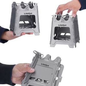 Mini Foyers D'extéRieur Pliables En Acier Inoxydable, PoêLe à Bois Avec CharnièRe, Pour Camping Et RandonnéE - Neuf