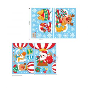 2pcs D&eacute;coration De No&euml;l Autocollants De No&euml;l De Centre Commercial De D&eacute;coration De Fen&ecirc;tre Du P&egrave;re No&euml;l Bonhomme De Neige &Eacute;lectrostatique Des Stickers,Un - Neuf