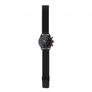 Montre A Quartz Analogique Curren Pour Homme, Bracelet En Acier, Boitier En Alliage, Boitier Noir, Cadran Noir - Neuf