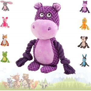 Jouet Couineur Pour Chien Avec Papier Froiss&eacute;-Jouet En Peluche &Agrave; M&acirc;cher Pour Chien-Jouet Intelligent Interactif Pour Petits Chiens-Jouet Couineur Pour Chien (Hippopotame Violet) - Neuf