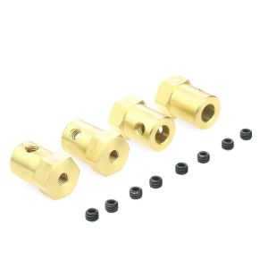 4pcs 5mm &agrave; 12mm en laiton combinateur moyeu de roue adaptateur hexagonal pour b14 b16 c14 c24 mn d90 d91 mn99s rc voiture u - Neuf