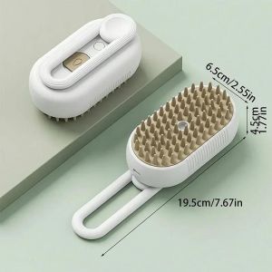 Brosse &Eacute;lectrique 3 En 1 Pour Chien Et Chat,Peigne D'&eacute;pilation Anti-Volant,Vaporisateur,&Eacute;nergie.White. - Neuf