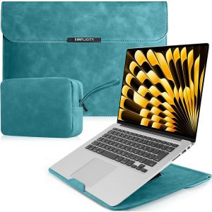 acdsgd-15-16 Pouces Housse pour Laptop avec Stand pour MacBook Pro 16"" M4/M3/M2/M1 Pro/Max 2024-2019, MacBook Air 15"" M4/M3/M2 2025-2023, PU Cuir Ordinateur Portable pour HP Surface Laptop - Vert - Neuf