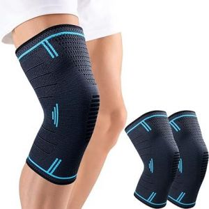 Genouillère De Sport, Genouillère Élastique Réglable En 2 Pièces, Orthèse Rotulienne Et Ligamentaire, Genouillère De Sport, Genouillère Pour L'arthrite, Respirante Et Unisexe (Bleu) - Neuf