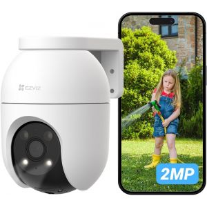 C8c 2MP 2PK Camera Surveillance WiFi Extérieure à 360° avec Suivi Auto-Zoom, Détection de Forme Humaine, Vision Nocturne en Couleur, Audio Bidirectionnel, IP65 Etanche, Défense Active - Neuf