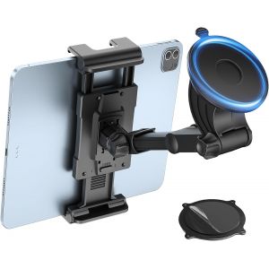 Support Tablette Voiture Pare Brise Tableau de Bord, Porte Tablette Voiture Support iPad T&eacute;lescopique+Ventouse Lavable Universel Compatible avec iPad Apple Samsung 5-13"" Tablettes Telephone - Neuf