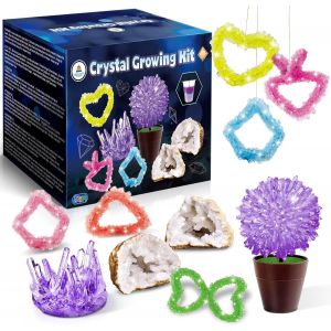 KAAQL-Kit Cristaux Expériences Scientifiques Pour Enfants-Géodes Brisables-Création De Cristaux Jeu Scientifique-Cadeau Pour Chambre D'Enfant-Nombreuses Formes Couleurs - Neuf