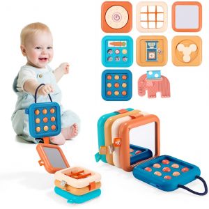 JGD-Jouet de voyage 8 en 1 pour bébé - Busy Board à partir de 1 an - Cube d'activité pour les tout-petits - Jouet éducatif sensoriel pour bébé de 1 à 3 ans - Jouet de motricité pour les tout-petits - Neuf