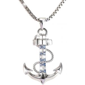Collier Ancre Femme En Argent 925 &iquest; Collier Marin &Eacute;l&eacute;gant &iquest; Bijou Cadeau Symbolique Amour & Force - Neuf
