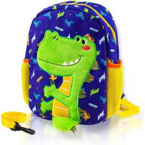 CHECARZHN--NO1-Sac À Dos Dino Anti Perte, Enfants Sac À Dos Avec Laisse De Sécurité, Sac À Dos Dinosaure Enfant, Enfants Dinosaure Sac, Amovible Dinosaure Cartable Pour Garçons Filles Enfants 1-5 Ans - Neuf