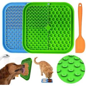 Lot De 3 Tapis &Agrave; L&eacute;cher Pour Chien Avec Ventouses &iquest; Tapis D'alimentation En Silicone De Qualit&eacute; Alimentaire Pour Des Repas Sains Et Stimulants Et Pour Soulager L'anxi&eacute;t&eacute; - Neuf