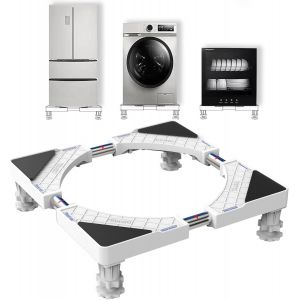 Base De Réfrigérateur Support De Machine À Laver Pour Frigo Lave-Linge Sèche-Linge Largeur Réglable 45-65Cm Charge 300 Kg Avec L'Effet De Réduiction Du Bruit - Neuf