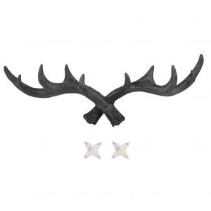 Porte-manteau mural decoratif retro Antler Novel de style americain (noir) - Neuf