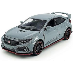 Civic Type R Toy Car Hatchback Sports Diecast Model Car 1/32 &Eacute;chelle M&eacute;tal Pull Back Friction Powered Vehicles Portes Ouvrir Lumi&egrave;re Son Alliage Moulage Jouets - Neuf