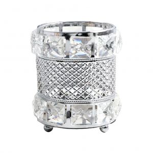 Hjlian Organiseur De Pinceaux De Maquillage En Fer Forge Plaque Or Cristal, Porte-Stylo, Ornements Decoratifs De Bureau - Neuf