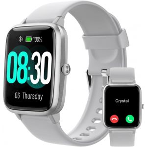 Kal-Montre Connectée Homme Femme Smartwatch Pour Android Ios Smartphone Montre Sport Podometre Etanche Ip68 Tracker Multisport Notification Message Réveil Rappel Sédentaire Chronomètre Gris - Neuf