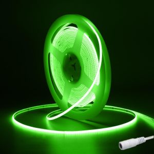 Dc12v Ruban Led Cob Vert,5m 480led/M Bande Lumineuse Led,Cri90+ 2.7mm Led Strip Rubans À Led Cob Pour La Décoration De La Salle Fpv De Voiture(Seule Bande Led) - Neuf