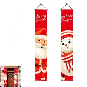 Ensemble de d&eacute;corations de No&euml;l pour porche, porte d'entr&eacute;e, int&eacute;rieur/ext&eacute;rieur, tissu Oxford, 180 cm x 30 cm - Neuf