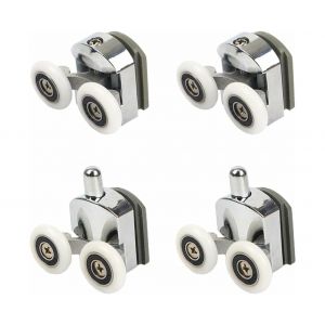 Lot de 4 roulettes de rechange de 23 mm pour portes de douche coulissantes - Neuf