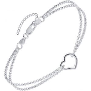 Eryi-Bracelet De Cheville Pour Femme En Argent Sterling 925 | Chaînes De Cheville Réglables D'été Perles Coeur Bijoux Bohème - Neuf