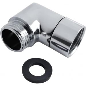 KGABERY-Adaptateur De Douchette À 90°-Coude 1/2"-Pour Pommeau De Douche-Rallonge De Tuyau De Douche-Argenté - Neuf