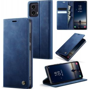 Maa-Coque Motorola Moto G35 Cuir Pu Premium Fentes Cartes Etui Pochette De Portefeuille Avec Fonction Support Case À Rabat Coque Motorola Moto G35 - Bleu Vert - Neuf