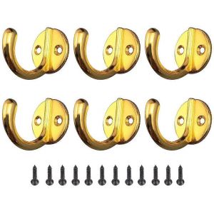 6 pi&egrave;ces porte-manteau vintage crochets crochets muraux en m&eacute;tal chapeaux avec vis pour chapeau v&ecirc;tements taille unique - Neuf