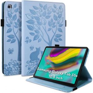 Kal-Housse Protection Pour Samsung Galaxy Tab S5e 10.5 Pouces Sm-T725/T720 Fonction Du Support Coque Samsung Galaxy Tab S5e Avec Fente Pour Carte Motif Chat Papillon Étui Bleu - Neuf