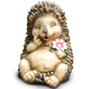 Mevronisshop-Petit H&eacute;risson Mignon En R&eacute;sine - 10 Cm De Haut - Figurine D'animal Imperm&eacute;able - Pour Pot De Fleurs, Pelouse, Cour, &Eacute;tag&egrave;re Int&eacute;rieure, Bureau, &Eacute;tag&egrave;res - Neuf