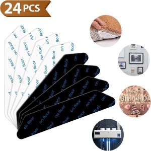 Anti-Dérapant Tapis Antidérapants, 24 Pièces Lavables Et Réutilisables Tapis Autocollants, Anti-Dérapant Tapis De Coin Bouchons, Une Forte Adhérence Et Facile À Enlever - Neuf