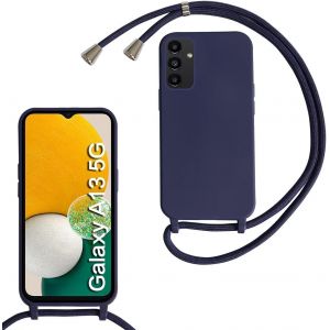 Kal-Coquepoursamsunggalaxya135g/A04saveccordondecollier,Coqueaveccordonétuisiliconetpuhousse,Collierréglabletéléphoneportablelanyardcasesamsunggalaxya135g/A04s,Bleu - Neuf