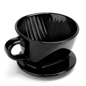 Tasse filtre à café,goutteur à café en céramique noire d'une seule tasse,L - Neuf