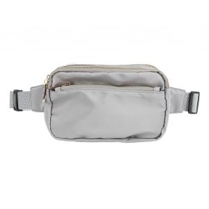 Oxford Tissu Fanny Pack Sac De Taille Pour Femmes Hommes Voyage En Plein Air Randonnée Course À Pied Gris Clair - Neuf