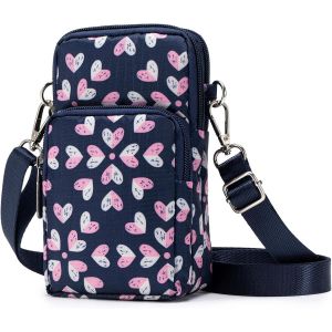 TZF-Petit Sac Bandouliere Femme pour Téléphone Portable, Imperméable Nylon 3 en 1 Pochette Telephone Portable 6.7 Pouces Mini Sacs Bandouliere Femme pour Sport, Randonnée, Voyage - Neuf