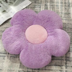 Fleur en forme de Coussins du Canap&eacute; Motif Floral Coussins 18 x 18 Pouces de Coton, M&eacute;lange de Lin Lavable en Machine - Neuf