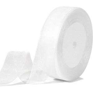 Ruban En Organza Blanc,Saint Valentin Ruban Cadeau,Ruban Cadeau En Organza Transparent,Saint Valentin Pour Emballage Cadeau,Ruban En Organza,Ruban Organza Mariage,Ruban Cadeau Emballage,Rubans De Noël - Neuf