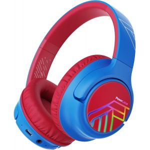 Casque Audio Enfant, Casque Bluetooth Enfant Avec Micro, 74/85/94Db Volume Limité, 45 Heures, Hi-Fi Stéréo, Casque Pliable Avec Lumières Led Colorées, 2 Fonction De Partage Du Casque (Bleu) - Neuf