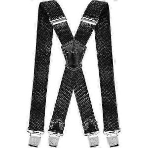 Bretelles Avec Clips Métalliques Extra Résistants De 4 Cm De Large Bretelles Robustes Taille Unique Pour Tous Les Hommes Et Femmes Réglable Et Élastique En Forme De X (Noir) - Neuf