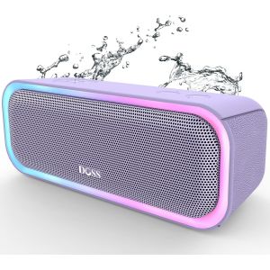 ChenQuanSarl-Enceinte Bluetooth, Haut Parleur Portable Sans Fil Avec Bass Puissantes, Étanche Ipx6, Lumières Multicolores,Autonomie 20H, Double Appairage Stéréo,Violet - Neuf