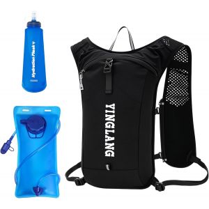 Gilet D'hydratation De Course À Pied Pour Femmes Et Hommes, Gilet Hydratation Running, Sac Hydratation Running + Poche Hydratation 2l + Gourde Souple 500 Ml, Sac À Dos Réglable Pour Course - Neuf