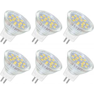 SEPT-MR11 GU4 LED 2W Blanc Froid 6000K, 120° 250LM, Halogène MR11 10W 20W Équivalent, AC DC 24V 12V Spot LED Encastrable GU4 35mm pour Meuble Cuisine Camper, non-dimmable, lot de 6 - Neuf