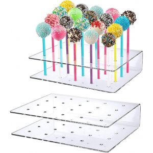 Porte-sucette bonbon,lot de 2 supports de sucette en acrylique transparent 20 trous pour mariage,f&ecirc;te - Neuf