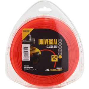 Fil de coupe Universal NLO008 : Fil de rechange pour débroussailleuse,longueur 90 m,fil Ø 2,4 mm,nylon résistant à la déchirure,accessoire d`origine (n° art. 00057-76.163.08) - Neuf